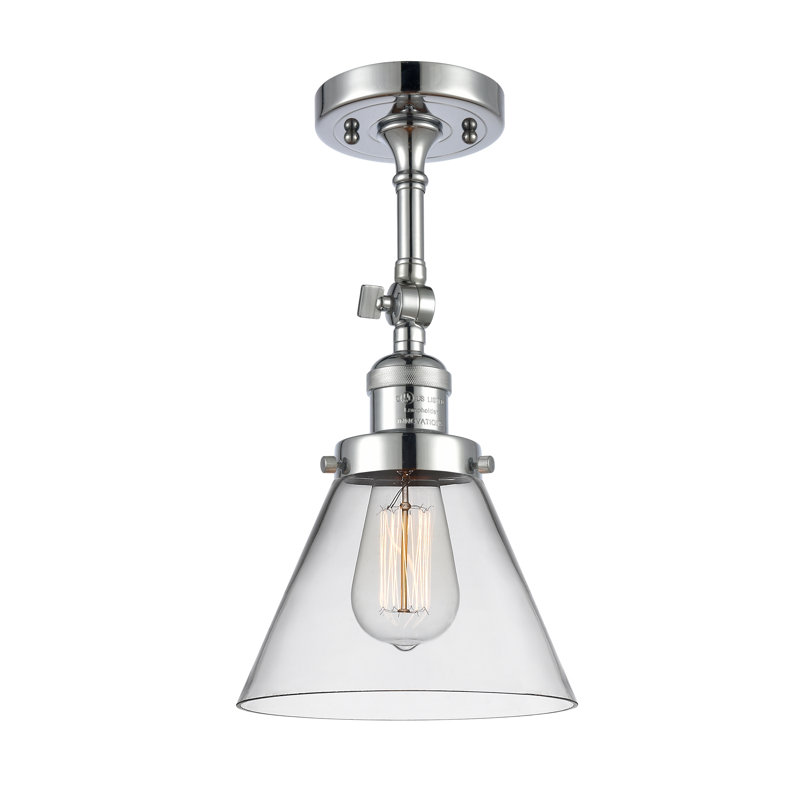 Éclairage de meuble-lavabo inclinable 2 lumières Cone, Ampoule à DEL rétro de 6 watts, Clair, Chrome poli