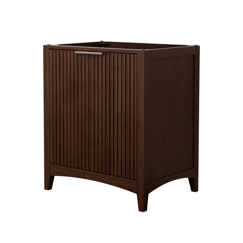 Base de meuble-lavabo simple autoportante 29,25 po Palmilla seulement, Nickel brossé, Brun