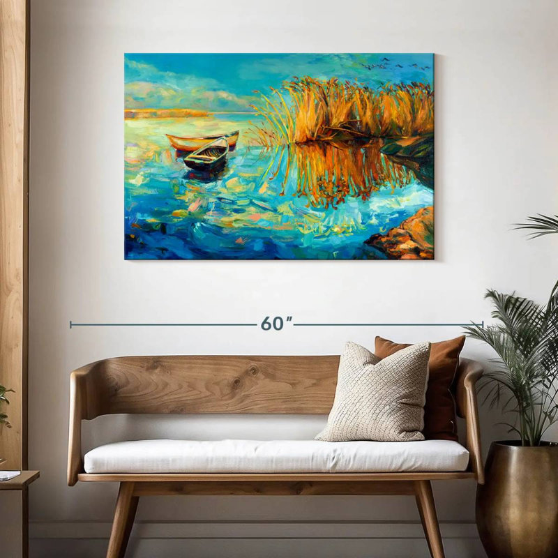 Mehar Boat On Water, 30" H x 45" W