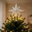 Décoration d'arbre de Noël en métal argenté creux en forme d'arbre de Noël