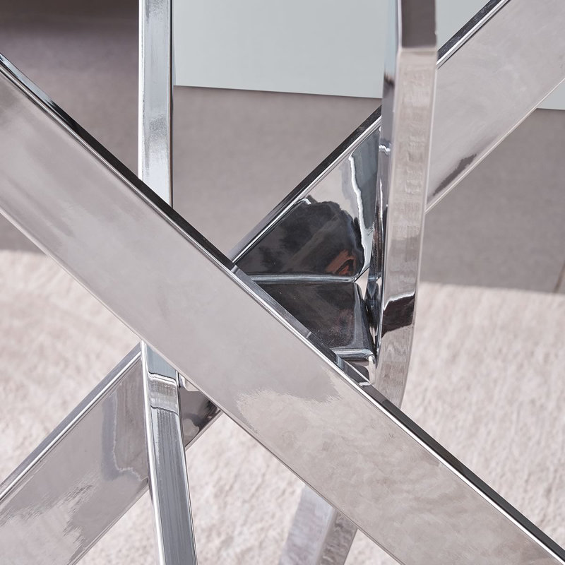 120cm Round Dining Table, Silver