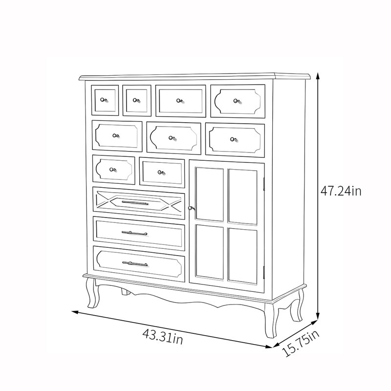 Modern home multi-drawer accent cabinet, Pink