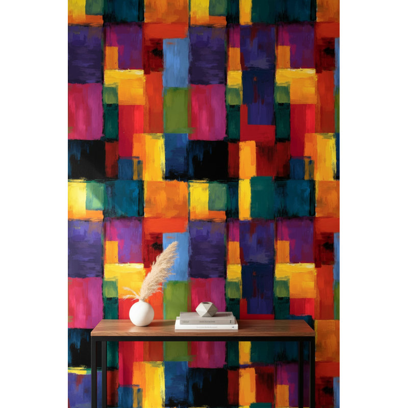 Papier peint dynamique à motif géométrique vibrant