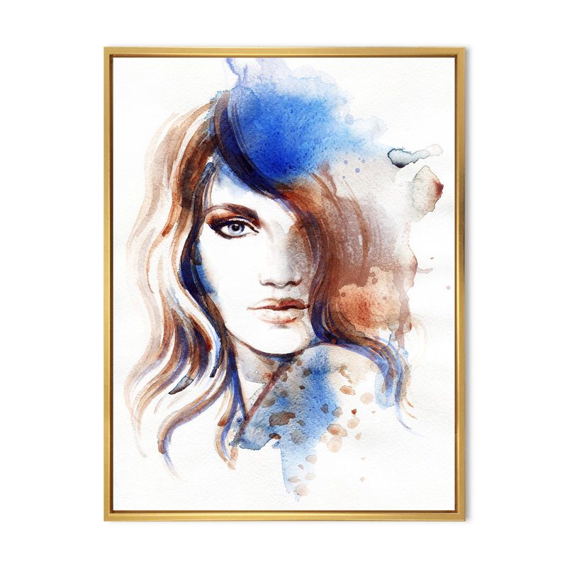 «Brown Portrait of A Stylish Mannequin», reproduction d'art sur toile glam, H 44 po x l 34 po x P 1,5 po