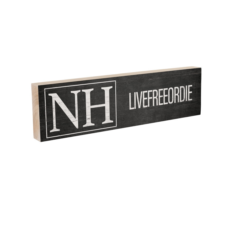 Plaque de cheminée State en bois New Hampshire 18 x 5 po