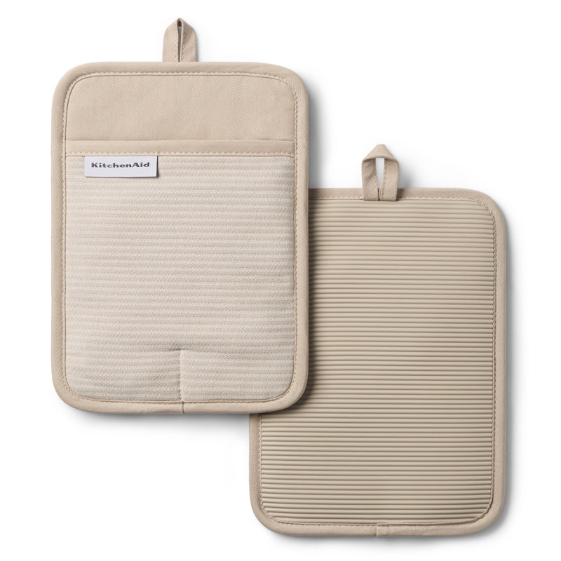 Maniques en silicone à micro-nervures KITCHENAID, Brun clair lait frappé