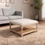 Table basse avec repose-pieds capitonné en lin 33 pouces avec tablette de rangement et pieds solides pour le salon, le bureau et la chambre à coucher