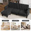 Canapé 3 places en velours moderne avec repose-pieds convertible-2132069099