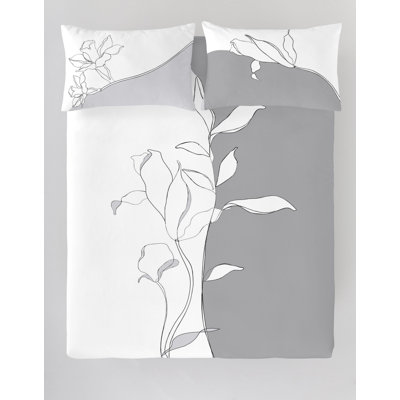 Lasni Blanco Queen 3pcs Cotton Duvet Cover Set (90"Wx92"L)
