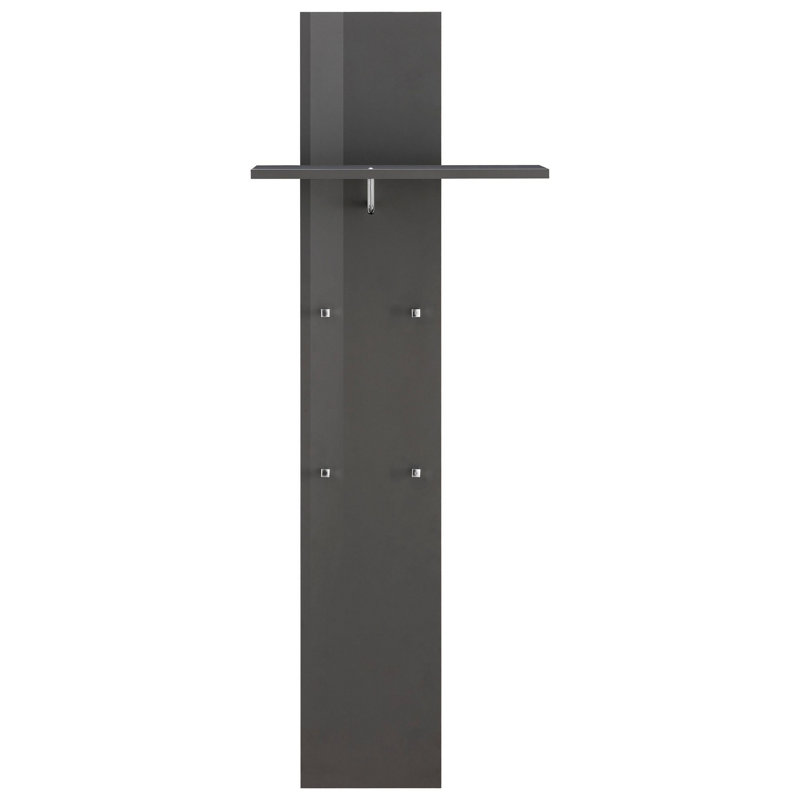 Giammaria Wall 4 - Hook Wall Mounted Coat Rack, Anthracite Glossy