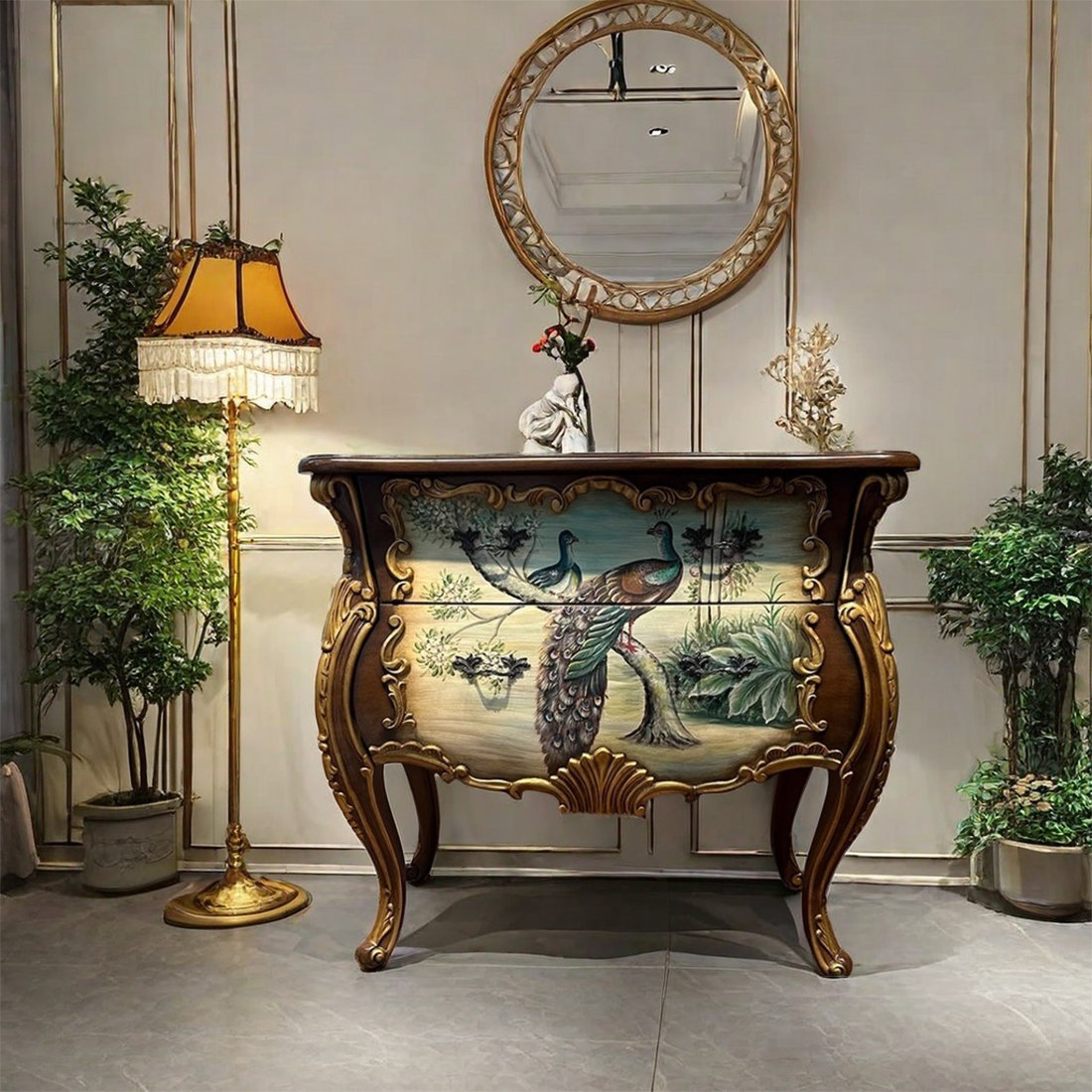 Vivid Space Creation Antique Distressed Storage Cabinet | Wayfair