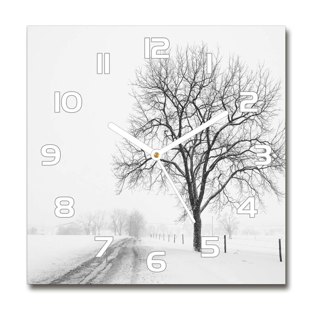 Analoge Wanduhr Jerney Winter Tree 60 cm Geräuschlos