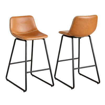 Bar Stools of 2/3/4, 26/30 Inch Counter Height Barstools with Back Faux Leather Bar Height Stools for Kitchen Island Counter