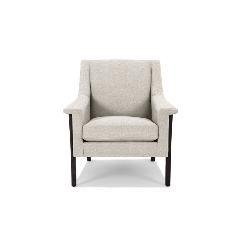 Fauteuil Arlo, Wengé, Polyester héron blanc