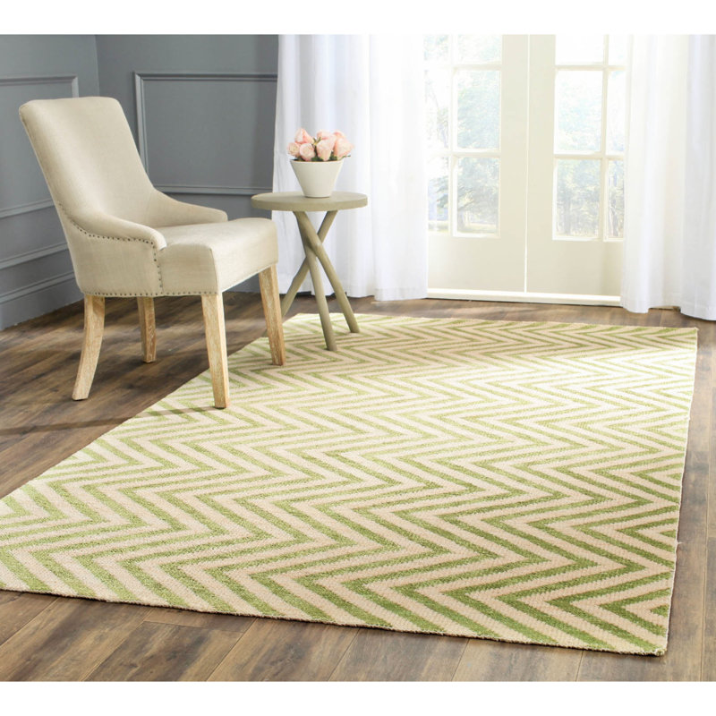 Chevron Cotton Hand Woven Area Rug, Rectangle 152 x 244cm