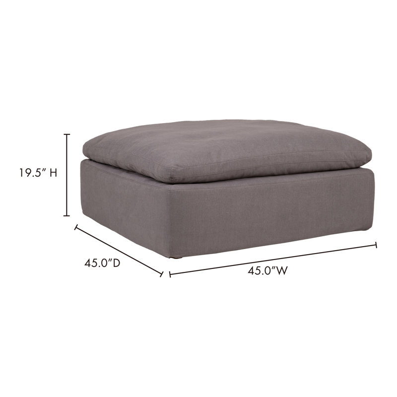Clay Ottoman Fabric Livesmart Light Grey, Light Gray Performance