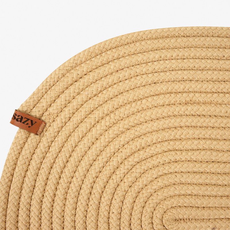 Embroidered Oval, White