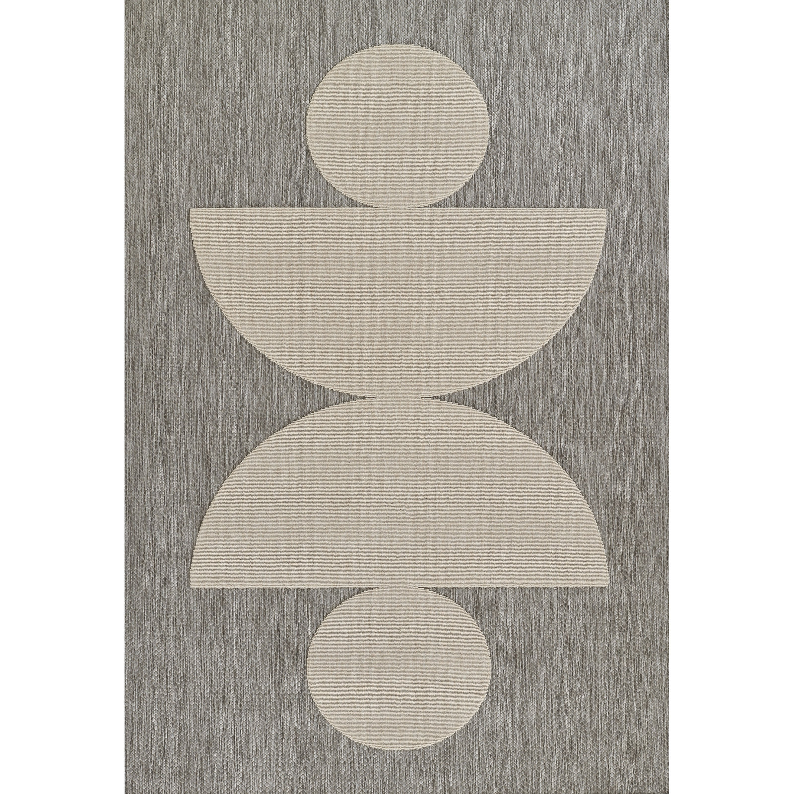 Aseelah Gray/Ivory Indoor/Outdoor Rug, Rectangle 5'3" x 7'6"