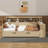 Daybed With Trundle Side Bookcase And Desk Pine Wood Captains Bed With Storage Headboard-740214358-740214347