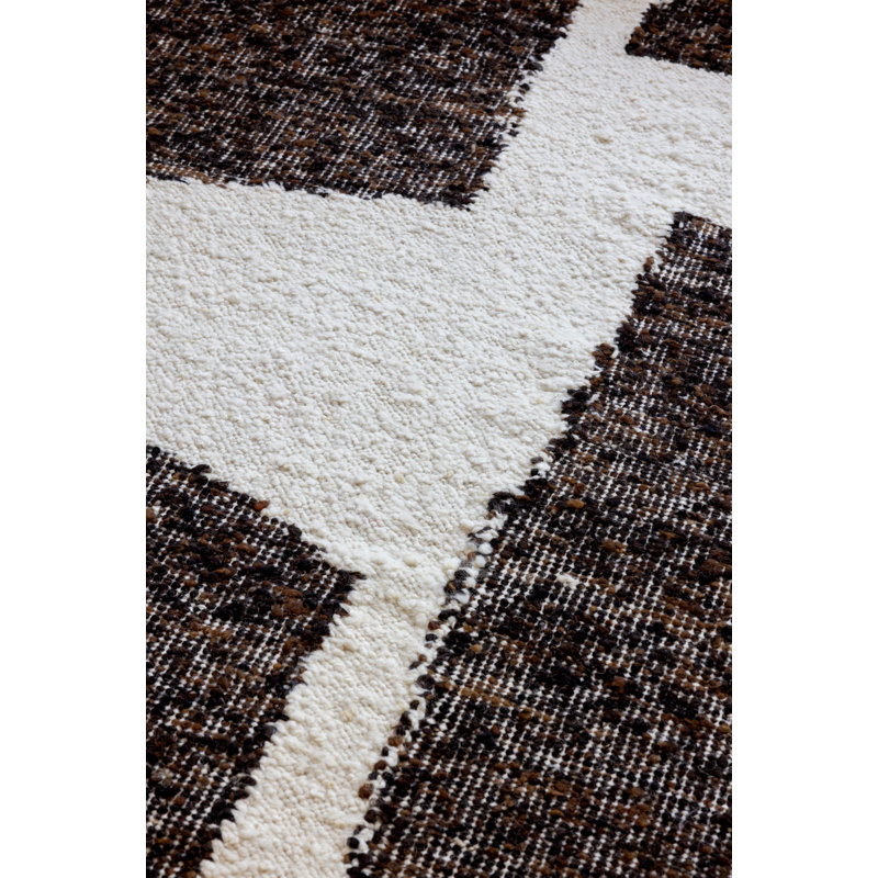 Craft Abstract Area Rug in Chocolate Cream, Rectangle 4'7" x 6'6"