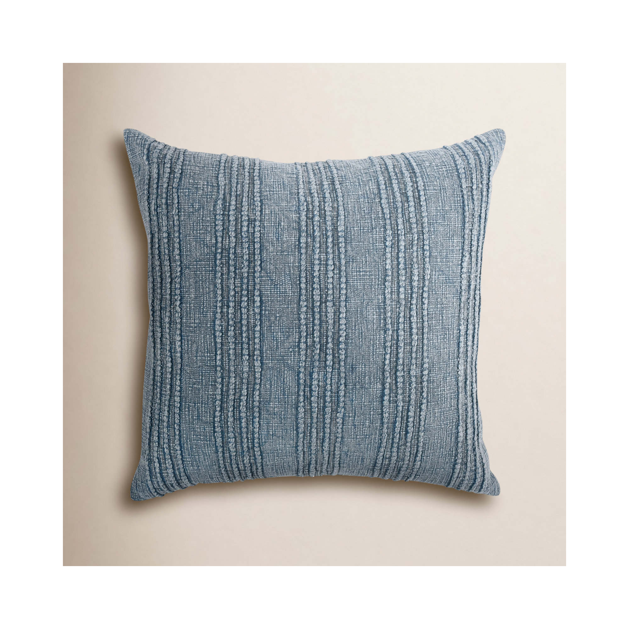 Kara Striped Cotton Throw Pillow, Blue Striped
