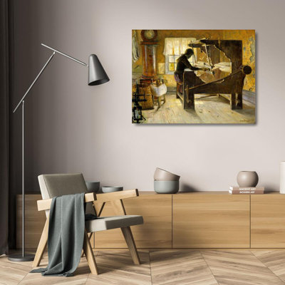 "At the Loom" by  Gustav Wentzel - Gallery Wrap Canvas Wall Art