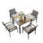 All Weather 5-Piece Patio Dining Table Sets, Patio Conversation Set Acacia Wood Table Top with Umbrella Hole, Rattan Outdoor-470592984