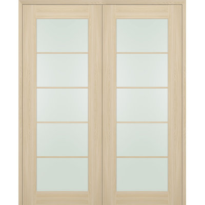 Avon 5- Lite Active Vetro Frosted Glass Wood Composite Double Prehung French Door