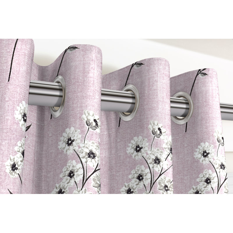 Prospe Cotton Blackout Curtain Pair, Width 116 x Drop 228 cm, Blush Pink