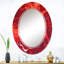 Rouge et blanc ondulations de marbre - miroir mural moderne-611339333