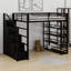 Metal Loft Bed With Storage Shelves