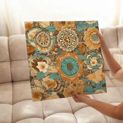 Abstrait rétro, motif bohémien II, reproduction d'art non encadrée
