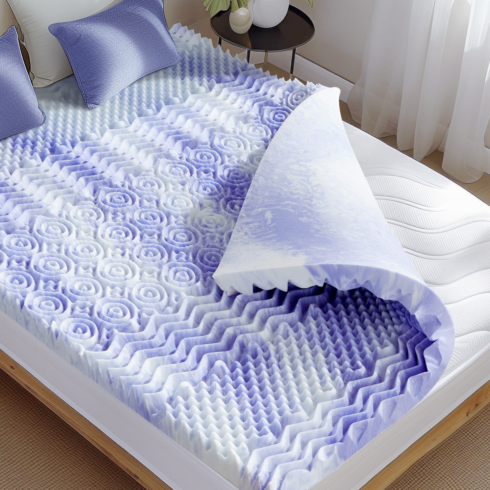 Alwyn Home Stankiewicz 3'' 7Zone Mattress Topper Queen Memory Foam