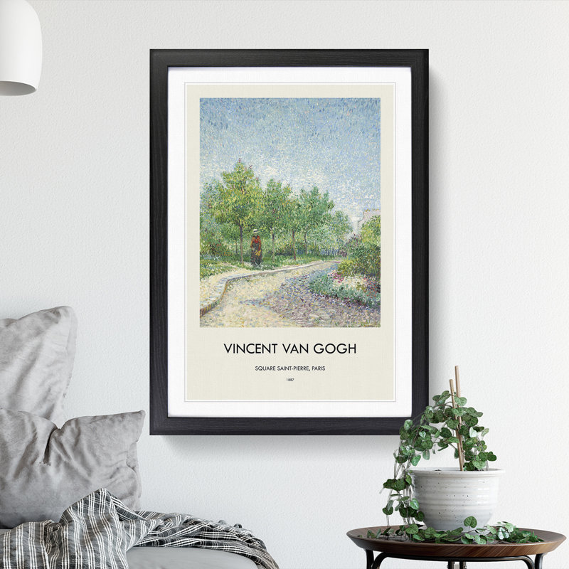Square Saint Pierre by Vincent Van Gogh - Single Picture Frame Print, 36cm H x 27cm W x 2cm D, Black Framed