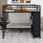 Structure de lit superposé avec garde-robe intégrée et bureau pliable