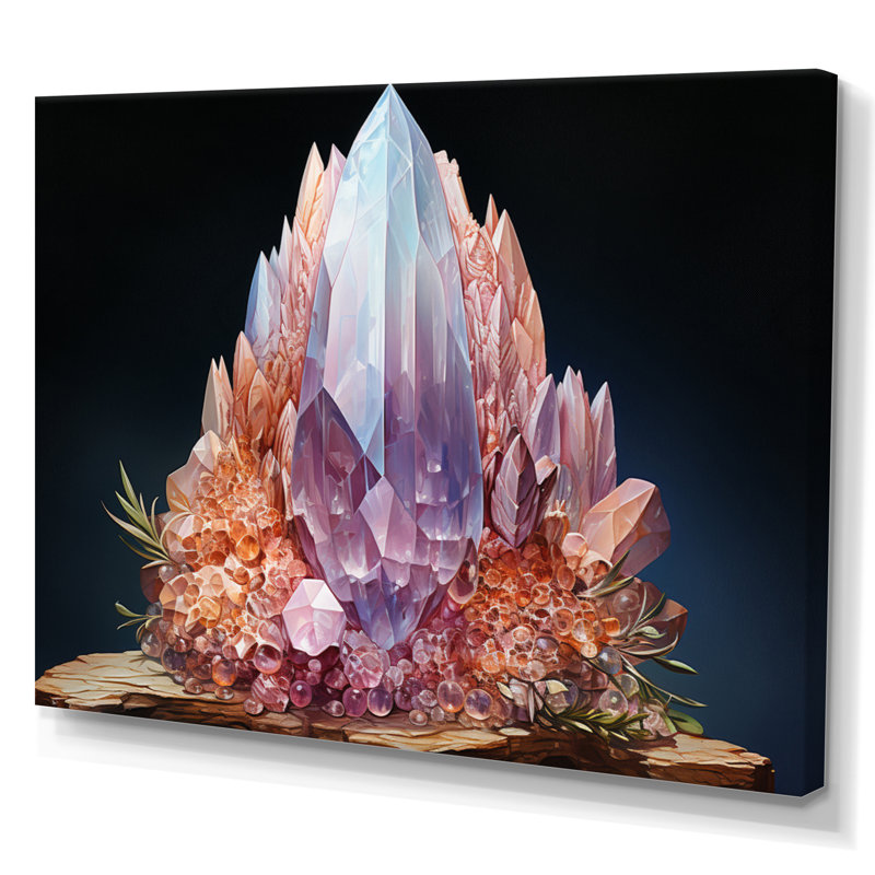 Pierre de lune mauve spirituelle mauve sur toile, H 12 po x l 20 po x P 1 po, Toile tendue
