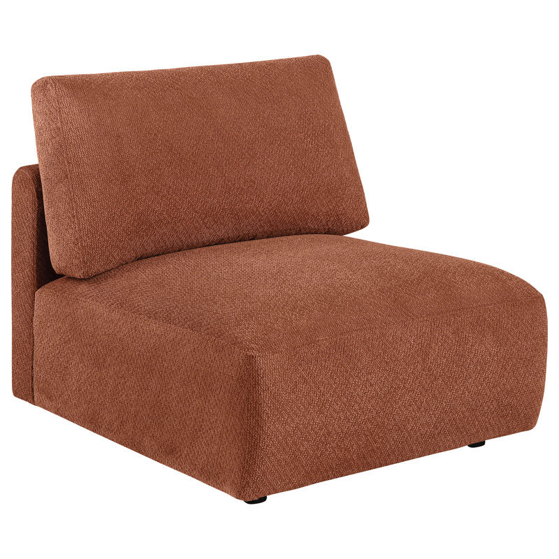 Canapé modulaire rembourré 5 pièces Henry Corail, Mélange de polyester rouge, H 33 po x l 108 po x P 108 po