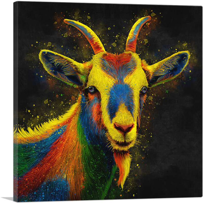 «Goat Farm Animal», reproduction d'art sur toile tendue, H 26 po x l 26 po x P 1,5 po