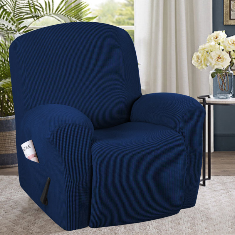 Housse pour fauteuil inclinable Hayneville, Mélange de polyester bleu marine