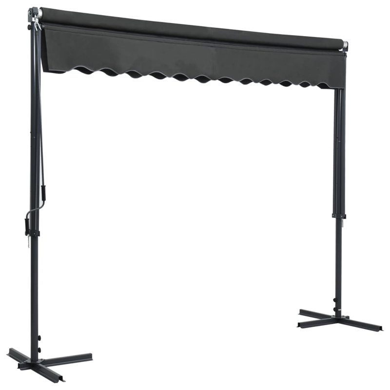 Auvent autoportant pour auvent rétractable pour l'extérieur, H 118,1 po x l 196,9 po P 118,1 po, Anthracite
