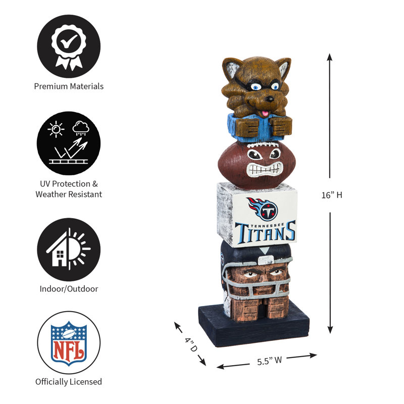 Statue de jardin d'intérieur / extérieur NFL New York Giants, Titans du Tennessee, H 16 po x l 5,5 po x P 4 po