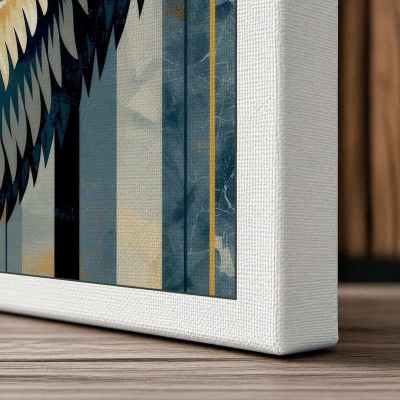 Noble Wolf Geometric - Wrapped Canvas, 36x24 - 91.4 x 61.0 cm, White Border