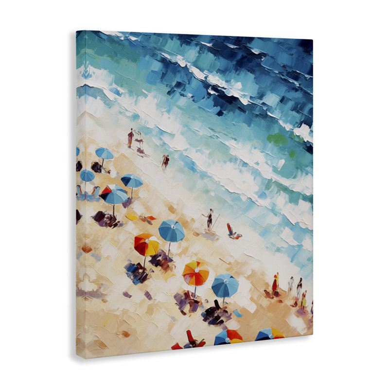  "Bold Beachgoers Hues", art mural sur toile par Arlington Prints, H 20 po x l 16 po