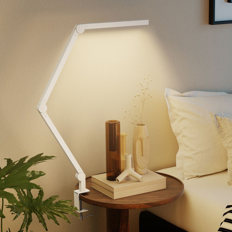 Adjustable Aluminium, Plastic Desk Lamp, White