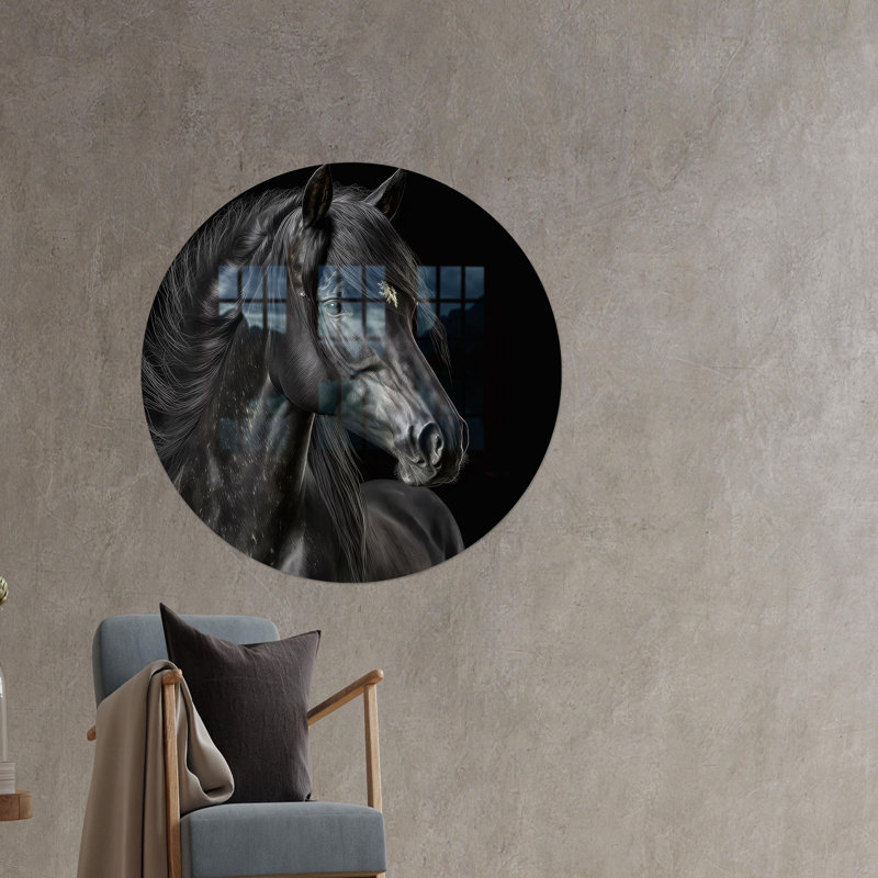 Grande impression en verre 3D sur toile de cheval idéale pour les cadeaux de pendaison de crémaillère et la décoration murale animal moderne