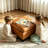 29.5"W Oversize Square Leather Ottoman