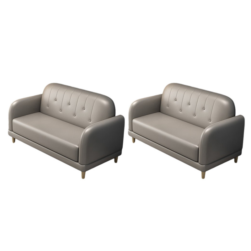 Banc rembourré en similicuir Cafe, Gris