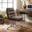 Faux Leather Swivel Desk Chair-2131498955
