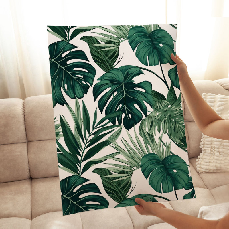 «Botanical Monstera Leaves I», reproduction d'art sans cadre, H 36 po x l 24 po