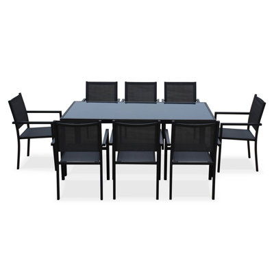 Ogden 8 - Person Patio Dining Set Rectangular Table with Cushions Included